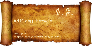 Váray Hermia névjegykártya